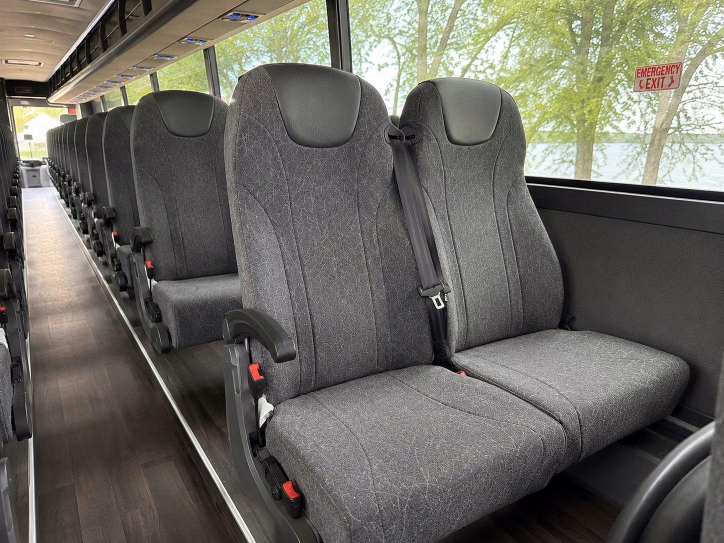 raleigh charter bus rental interior